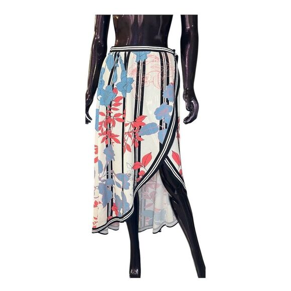 Flying Tomato Women's Floral Wrap Midi Skirt Size‎ L Multicolor Casual - Picture 1 of 6